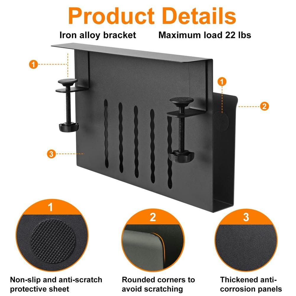 Подвесной органайзер для стола, Настенный органайзер для стола из стали, Держатель для ноутбука, с держателем для ручек, фото №4