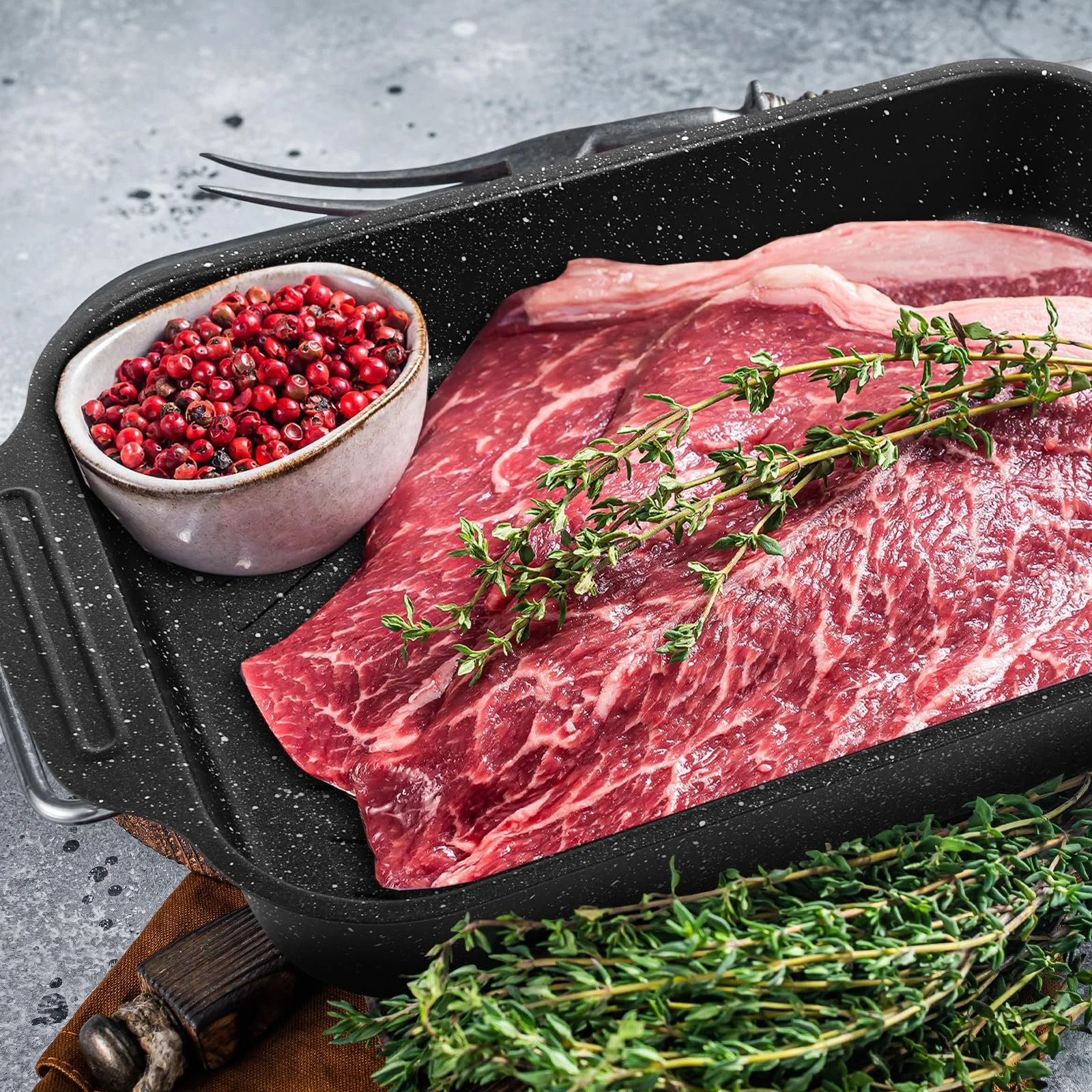 Форма для запекания ASelected прямоугольная с ручками из углеродистой стали 40 x 24 x 5,6 сантиметра, фото №5