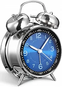Будильник аналоговый YsyYey Винтажный с двумя колокольчиками Jewel Blue - Фото 1