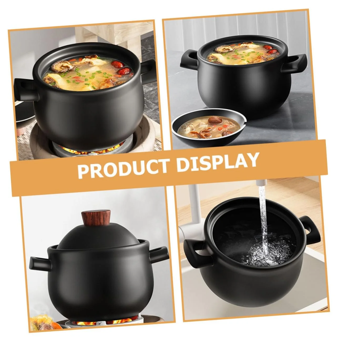 Каструля для запікання керамічна 3,6 л з кришкою термостійка, фото №9