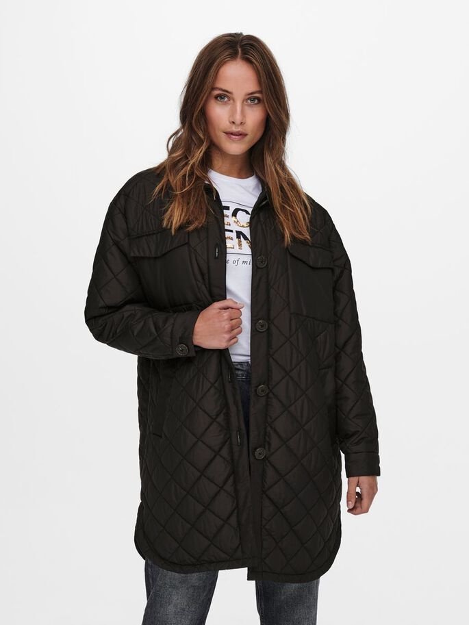 Пальто ONLY ONLTANZIA LONG QUILTED SHACKET CC OTW 15228453 Черный M, фото №1
