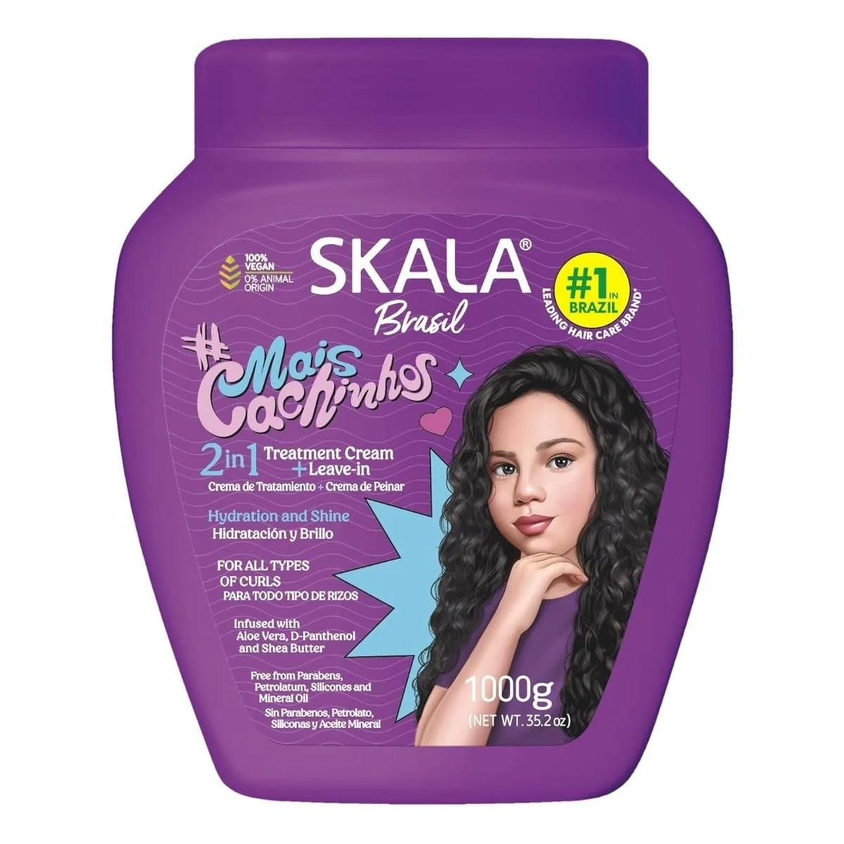Крем для вьющихся волос Skala Mais Cachinhos Expert Curls Kids 2-в-1 / Для вьющихся волос / С маслом ши и алоэ, фото №1 Крем для вьющихся волос Skala Mais Cachinhos Expert Curls Kids 2-в-1 / Для вьющихся волос / С маслом ши и алоэ, фото №1