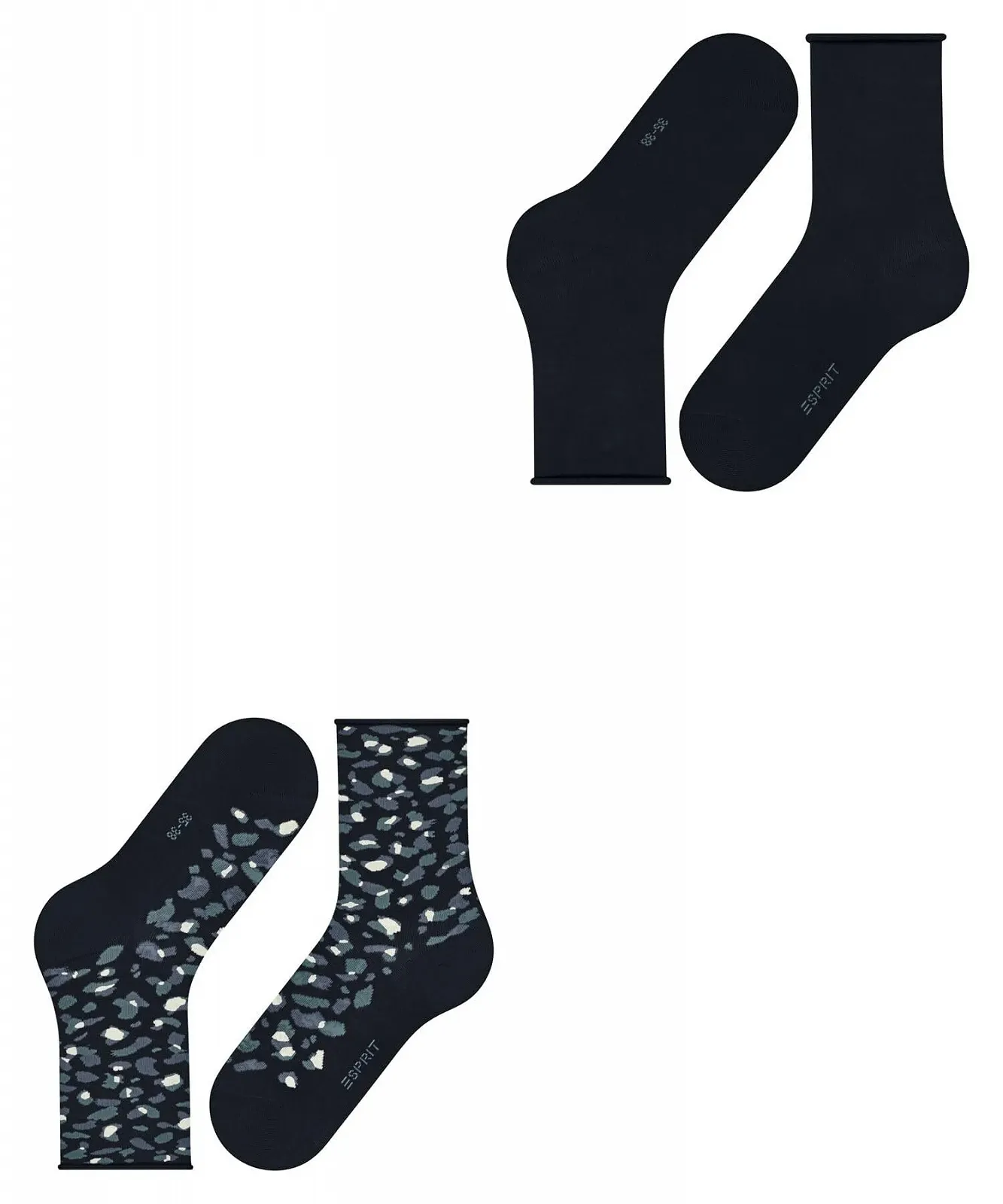 Носки ESPRIT женские Art Pattern с рисунком, дышащие, из органического хлопка, 2 пары, фото №5