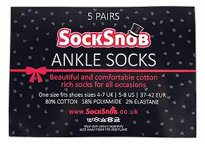 Шкарпетки Sock Snob, 5 пар, жіночі, бавовняні synthetic.ua - Фото 1