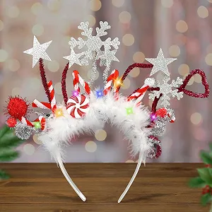 Рождественский обруч на голову со светодиодами. - Фото 1