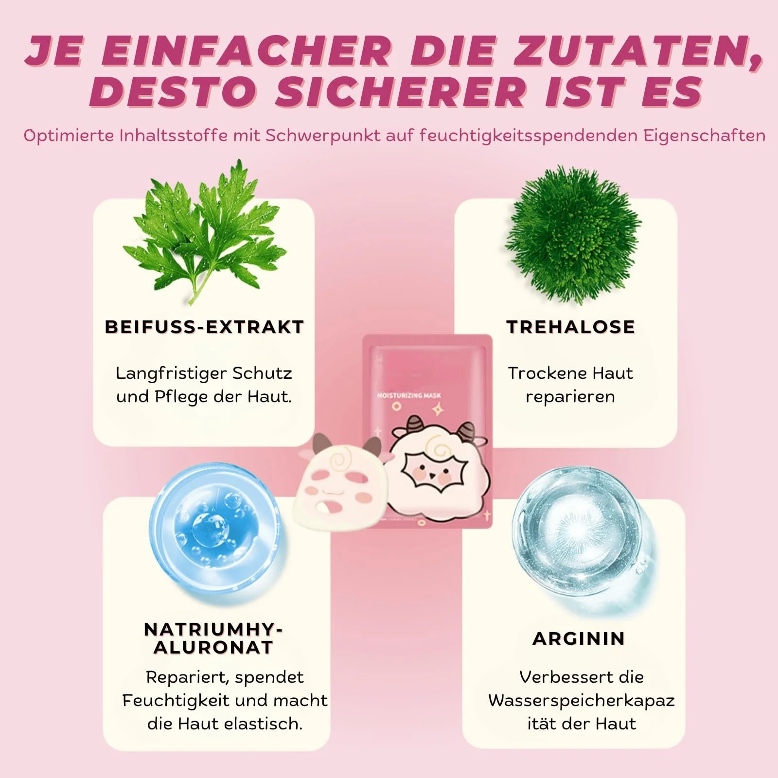 Тканинна маска для обличчя Зволожуюча маска для обличчя з дизайном тварин, фото №3