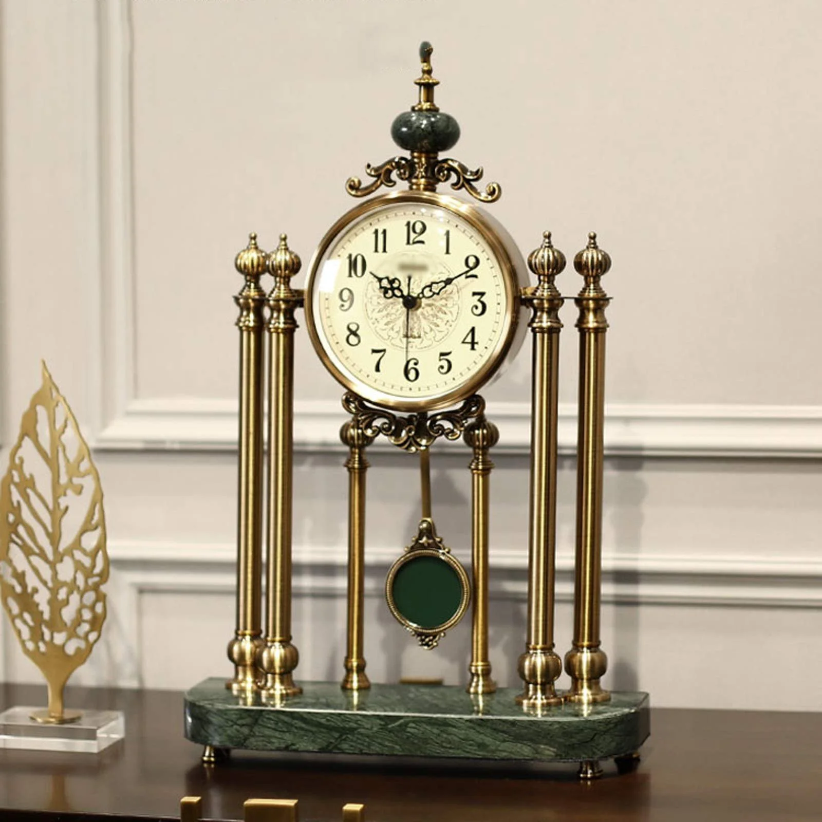 Настольные часы Yixinzi-2024 Премиум класса, большие, тихие, маятниковые Для спальни, гостиной, офиса, фото №6