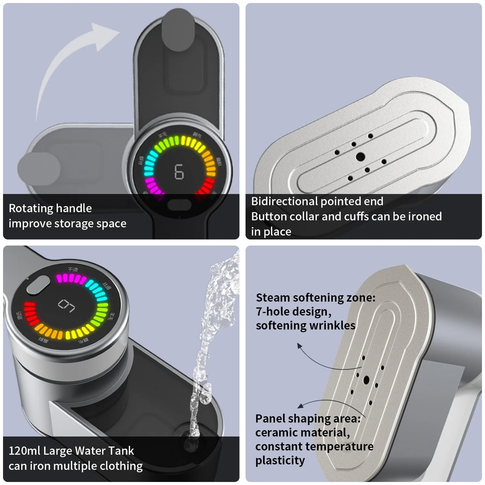 Портативный отпариватель Дорожный утюг 1200 Вт 120 мл 5 уровней пара, фото №7