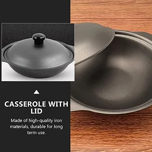 Кастрюля VALICLUD чугунная 22 см с крышкой для тушения и варки synthetic.ua - Фото 1