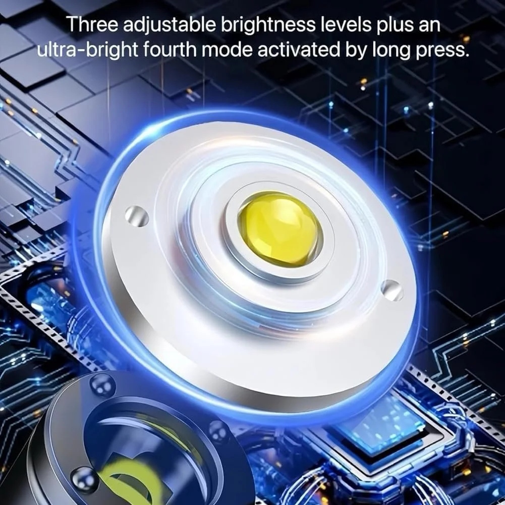 Перезаряджуваний Магнітний Надзвичайно Яскравий Тактичний Ліхтарик Срібний (2 шт), фото №5 Перезаряджуваний Магнітний Надзвичайно Яскравий Тактичний Ліхтарик Срібний (2 шт), фото №5