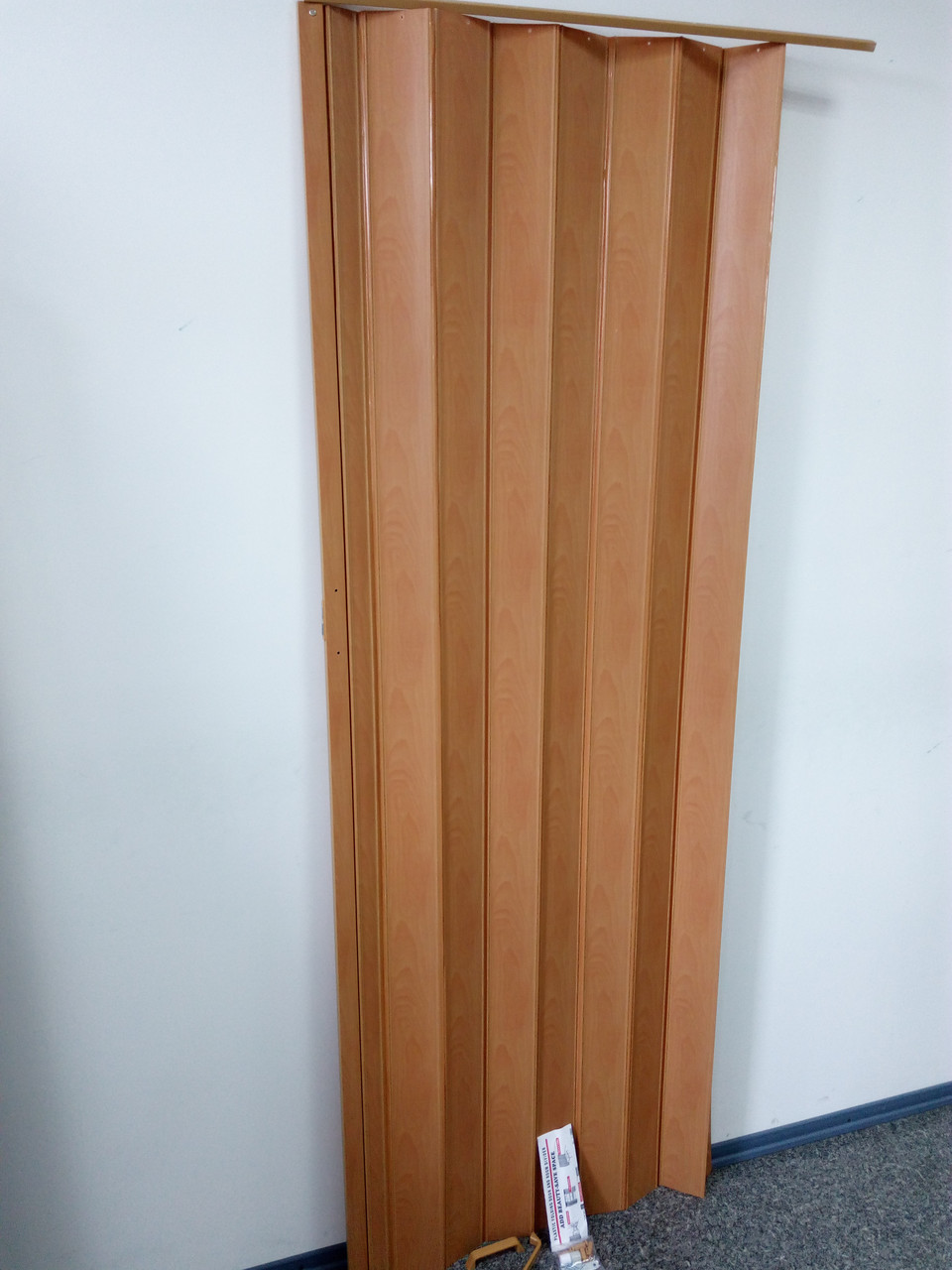 Дверь гармошка-ширма 9 Дуб Беленый раздвижные межкомнатные пластиковые глухие 810х2030х0,6 мм, фото №2