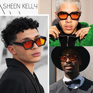 Сонцезахисні окуляри SHEEN KELLY Ретро, товсті, шестикутні для чоловіків та жінок synthetic.ua - Фото 1