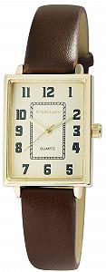 Часы женские Excellanc с ремешком из искусственной кожи, темно-коричневый/золотистый - Фото 1