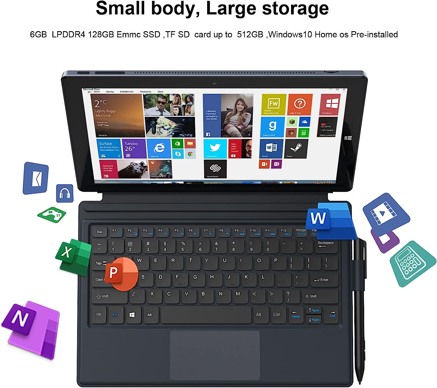 Планшет 10.1" AWOW ‎AiBook 10 6/128Gb 4 ядра Android 12 Черный, фото №4