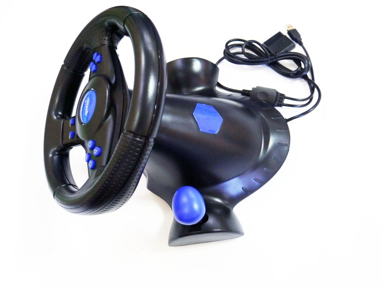 Руль игровой проводной с педалями RIAS Vibration Steering wheel 3в1 4_00342, фото №6