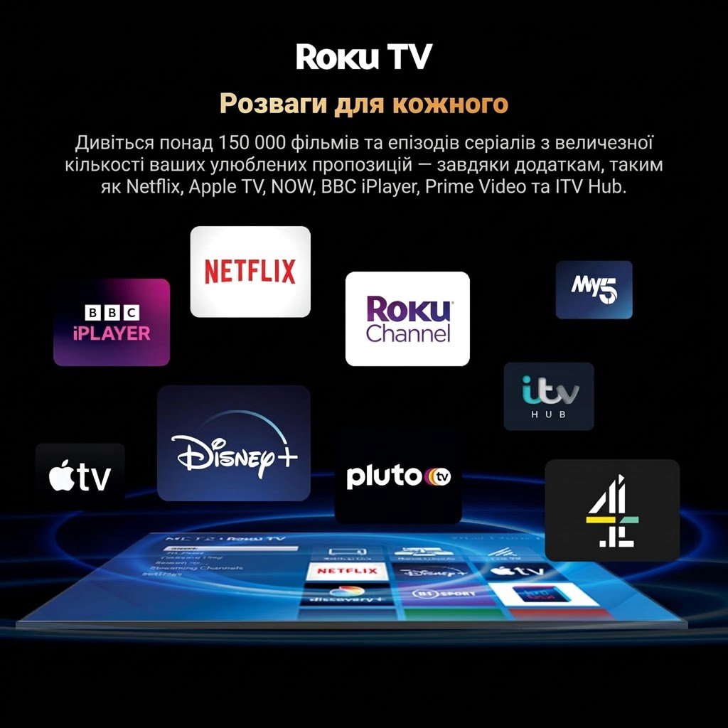 Телевізор 55" METZ 55MUD6001Z Blue Roku TV / 4K UHD / 60 Гц / LED / Roku TV / Wi-Fi / Bluetooth / T2, фото №5