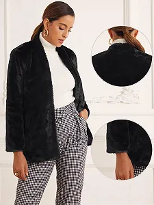 Пальто Allegra K Женское из искусственного меха с карманами synthetic.ua - Фото 1