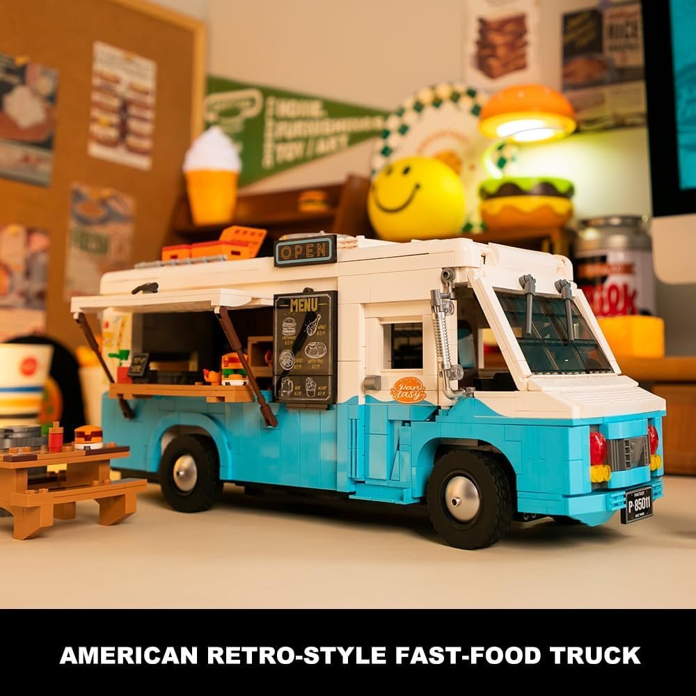 Набір для будівництва PANTASY Nostalgic Food Truck Retro Step Van для підлітків і дорослих Колекційна модель, фото №2