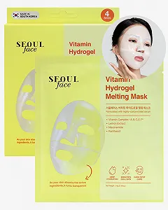 Маска Гель Dermal Vitamins Hydrogel Smelting Jelly 4 шт - Корейская ночная маска с витаминным комплексом - Антивозрастной уход и выравнивание кожи для сияющего цвета лица - Корейский уход за кожей - Фото 1