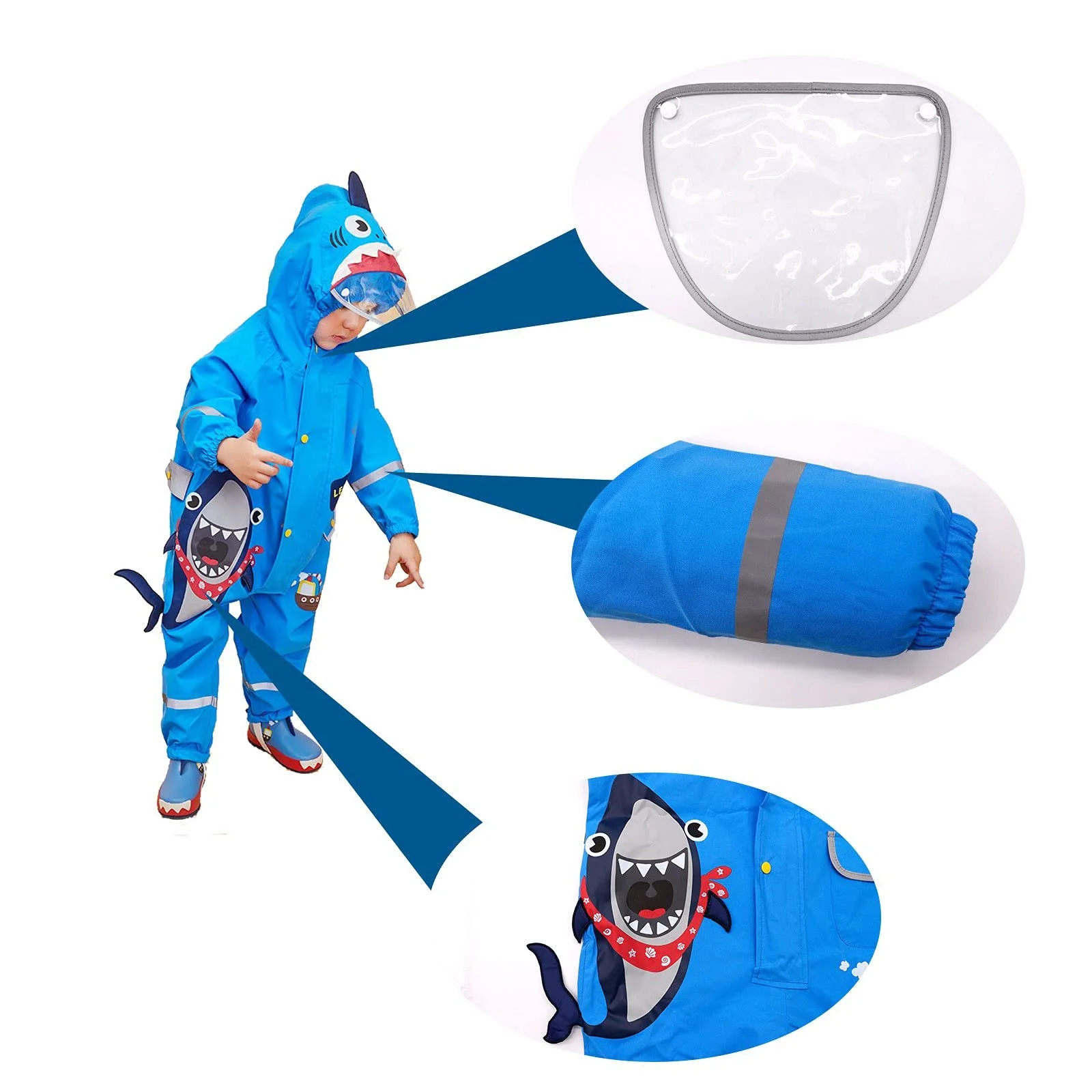 Непромокальний костюм JinBei для і хлопчиків, дитячий дощовий, фото №6