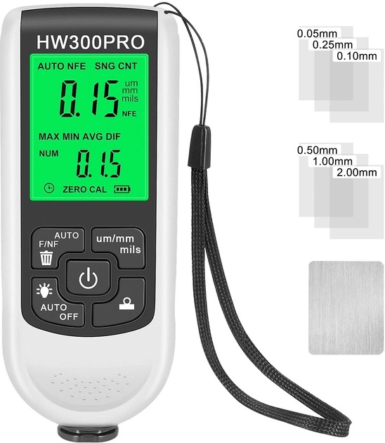 Толщиномер краски цифровой iCar HW-300 Pro 0 2000 мкм Fe и Nfe Белый 050737, фото №4 Толщиномер краски цифровой iCar HW-300 Pro 0 2000 мкм Fe и Nfe Белый 050737, фото №4