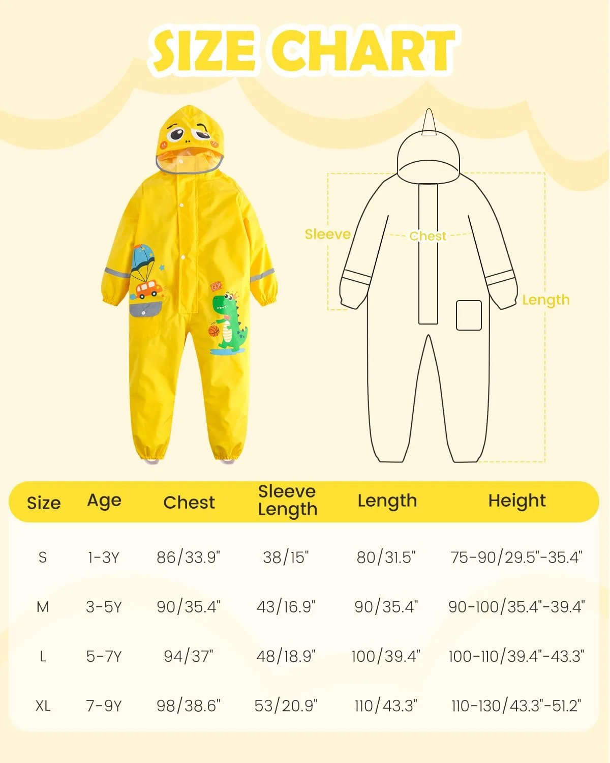 Слитный дождевик JiAmy для девочек и мальчиков, водонепроницаемый, многоразовый, милая мультяшная дождевая одежда для детей 1-9 лет, фото №6 Слитный дождевик JiAmy для девочек и мальчиков, водонепроницаемый, многоразовый, милая мультяшная дождевая одежда для детей 1-9 лет, фото №6
