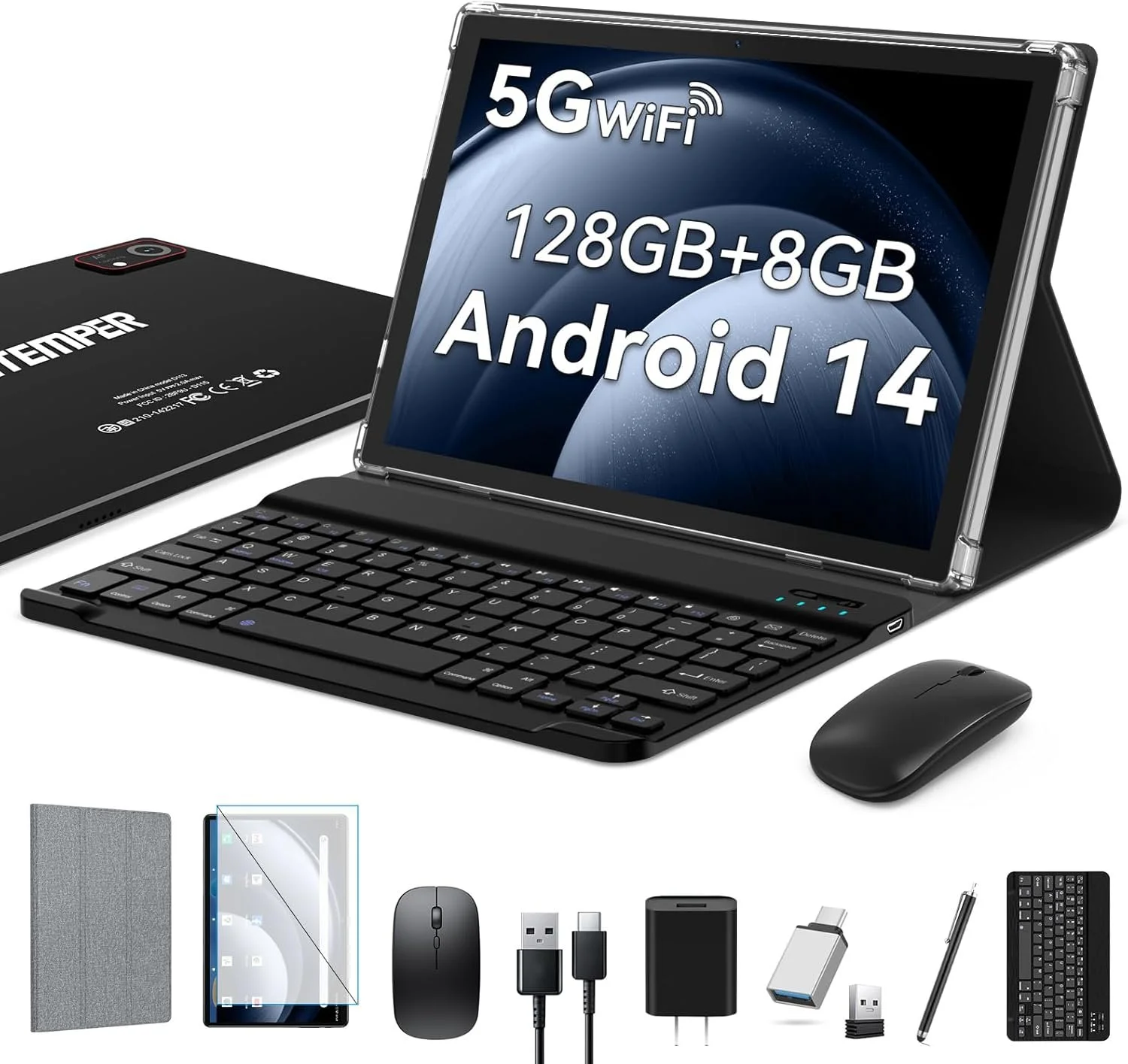 Планшет 10.1" ANTEMPER D113 4+4/128 ГБ 5G 1-SIM 8 ядер Android 14 7000 mAh Чорний, фото №1