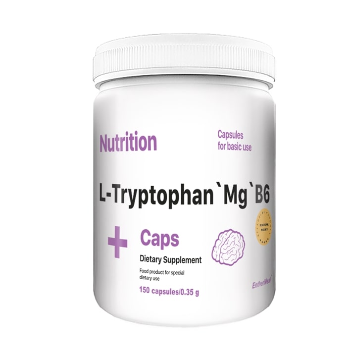 Антистресс комплекс L-Триптофан'Магний'B6 EntherMeal L-Tryptophan`Mg`B6 150 капсул, фото №1