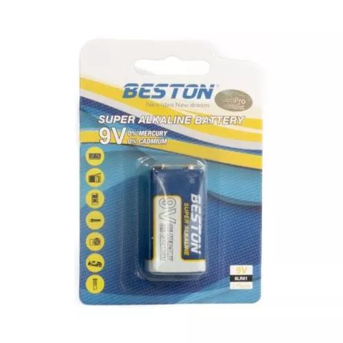 Батарейка BESTON Крона CR-9V 6LR61 Alkaline 1 AAB1845, фото №1