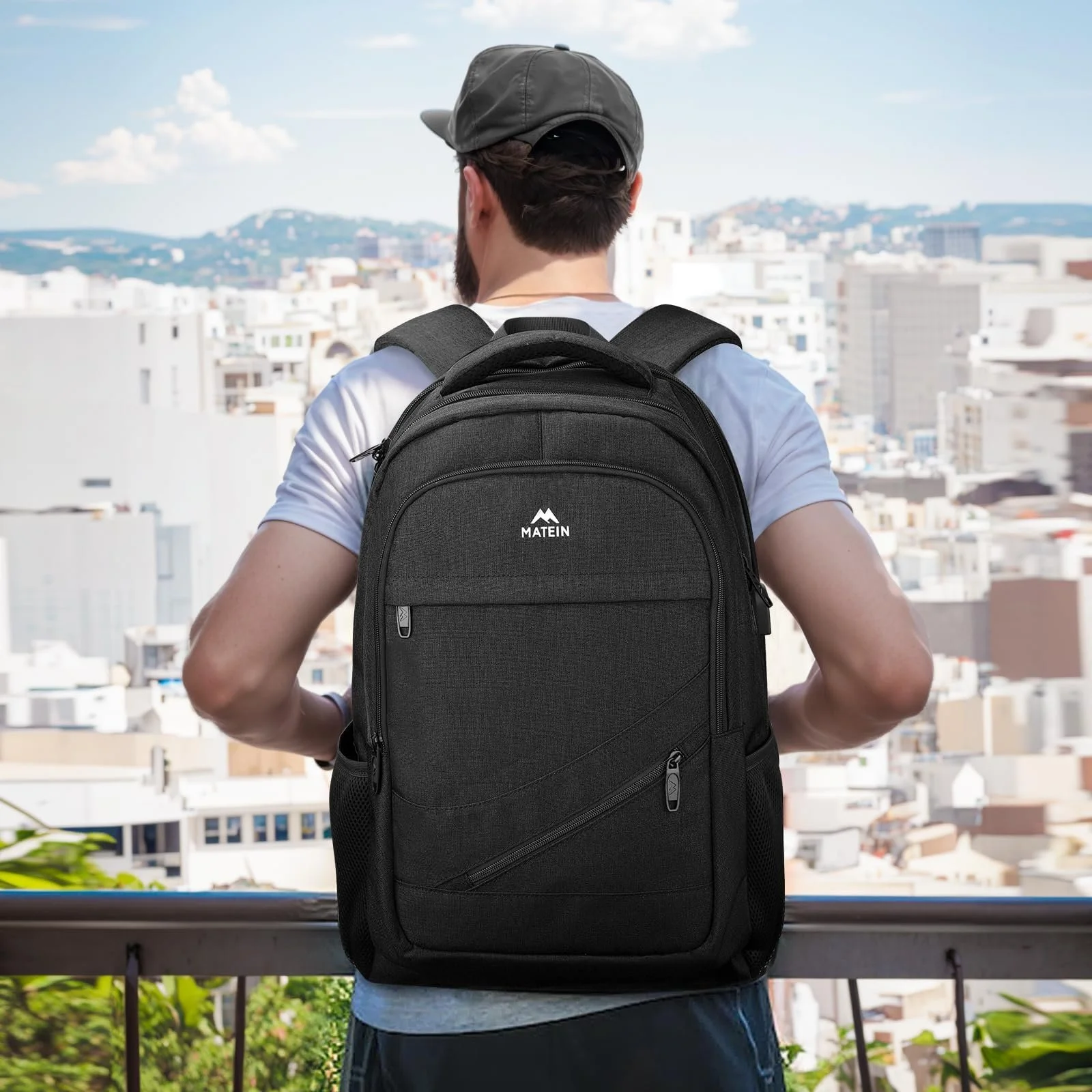 Рюкзак для ноутбука MATEIN 17" USB TSA Водостійкий Чорний, фото №4 Рюкзак для ноутбука MATEIN 17" USB TSA Водостійкий Чорний, фото №4