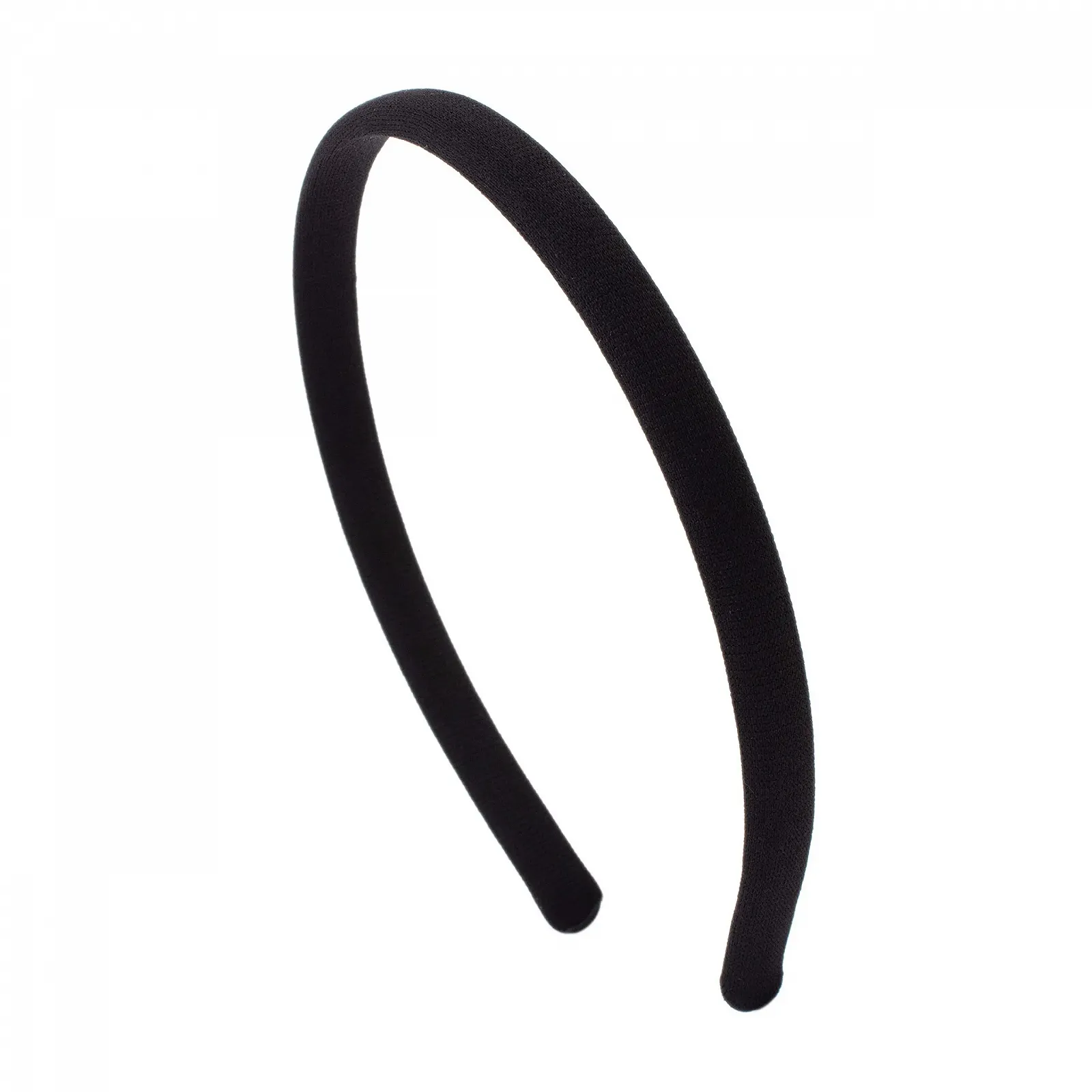 Обруч для волос ПВХ 1 см Lycra ткань Черный, фото №1