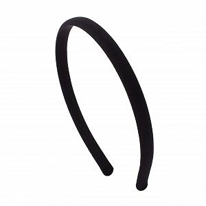 Обруч для волос ПВХ 1 см Lycra ткань Черный - Фото 1
