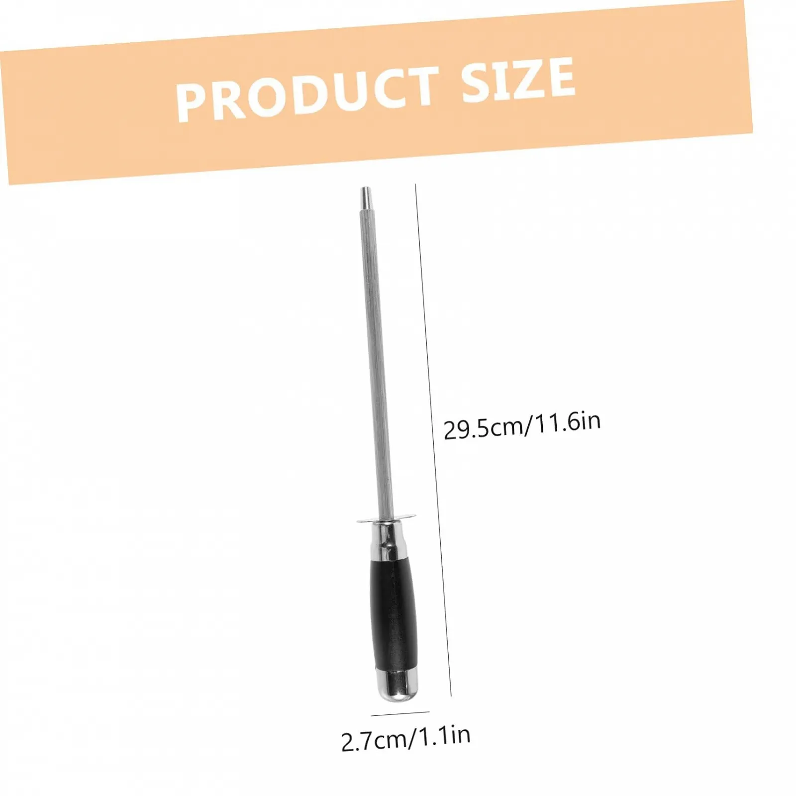 Мусат SOIMISS для заточки ножей с эргономичной ручкой из нержавеющей стали, фото №2