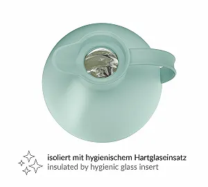 Термос alfi Ball 0.94 л, мятно-зеленый, термос с вакуумной вставкой из закаленного стекла alfiDur, 12 часов горячий / 24 часа холодный, абсолютно герметичная крышка, дизайнерское изделие, термос, кофейник, чайник synthetic.ua - Фото 1