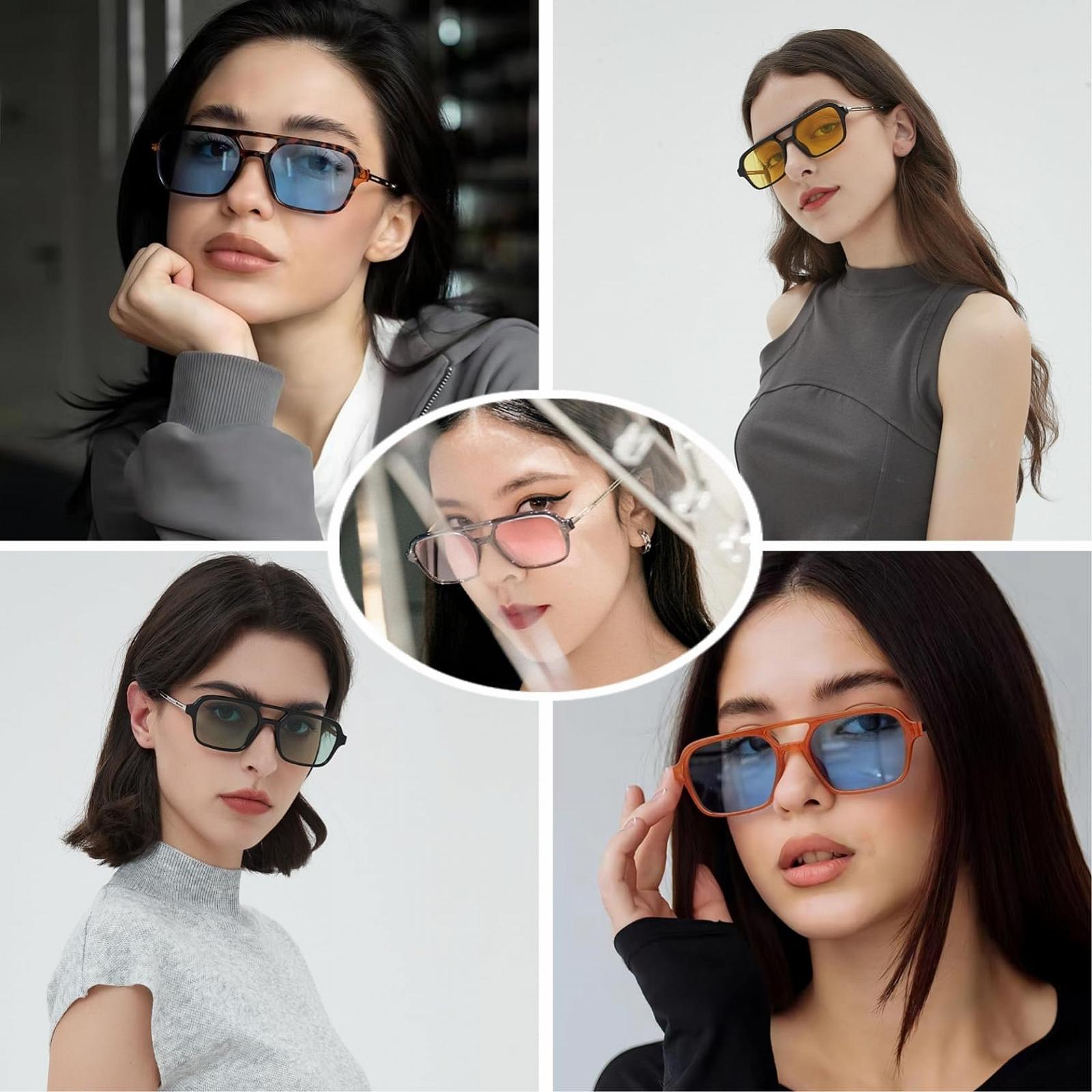 Модні вінтажні квадратні сонцезахисні окуляри для чоловіків і жінок WDZAYXC, фото №6