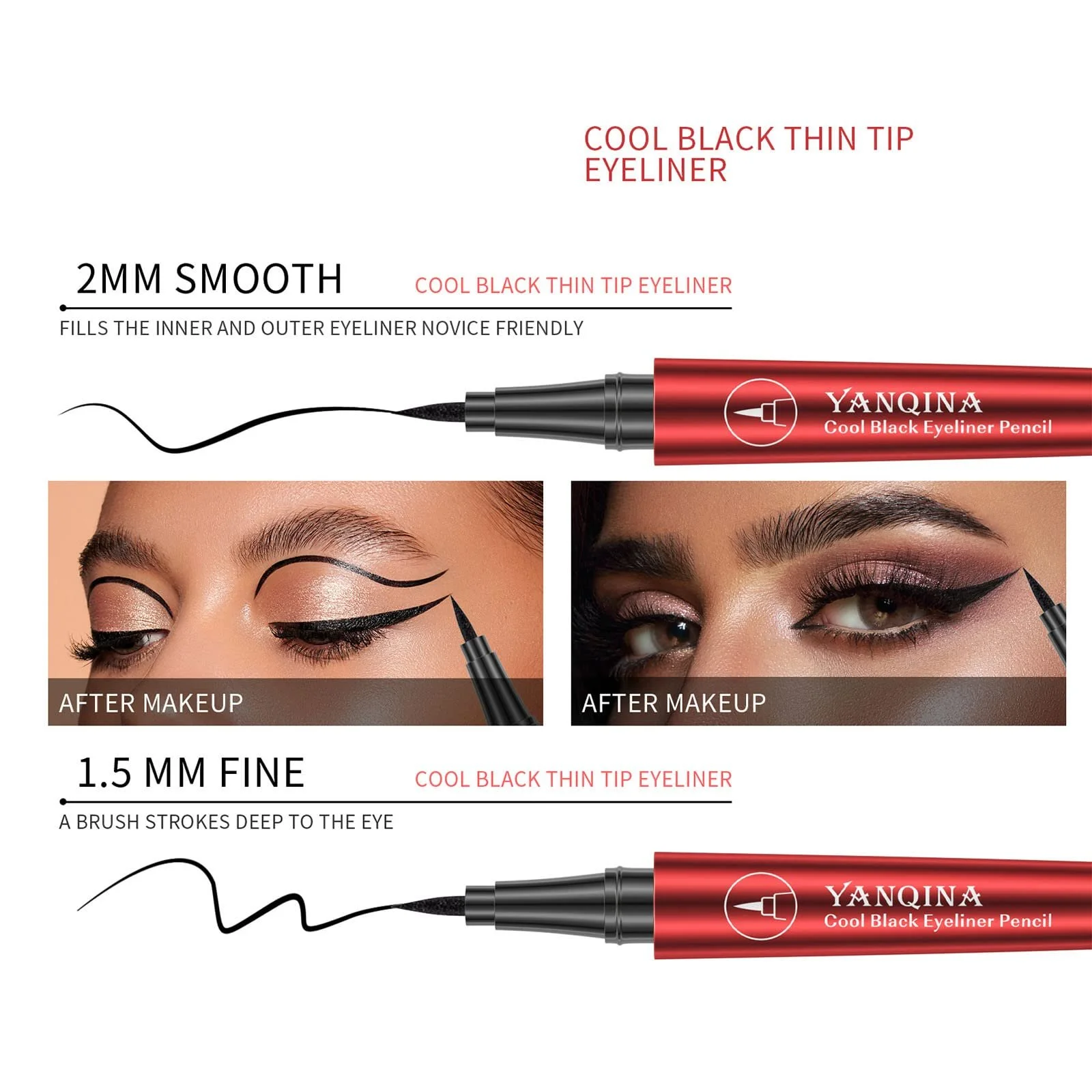 Подводка для глаз Водостойкая жидкая, фото №6