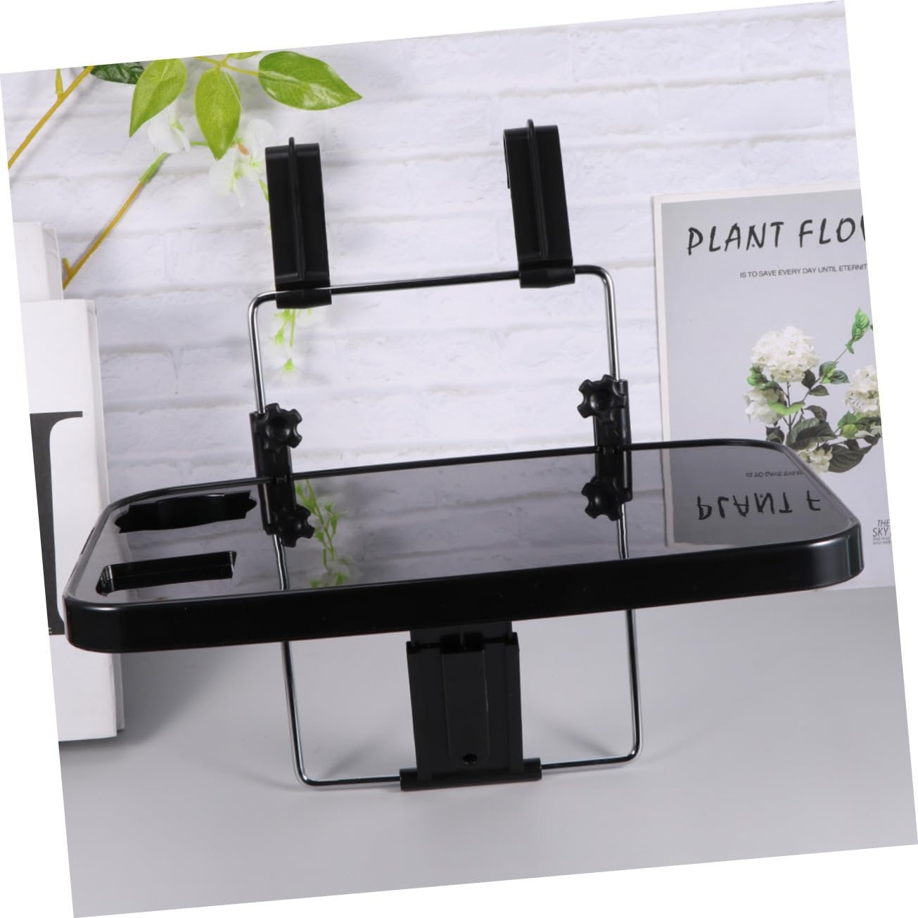 Автомобильный столик на руль, складной, с регулируемым углом наклона, многофункциональная подставка для ноутбука и поднос для еды, складной, подходит для заднего и переднего сиденья, прочный, черный, фото №2