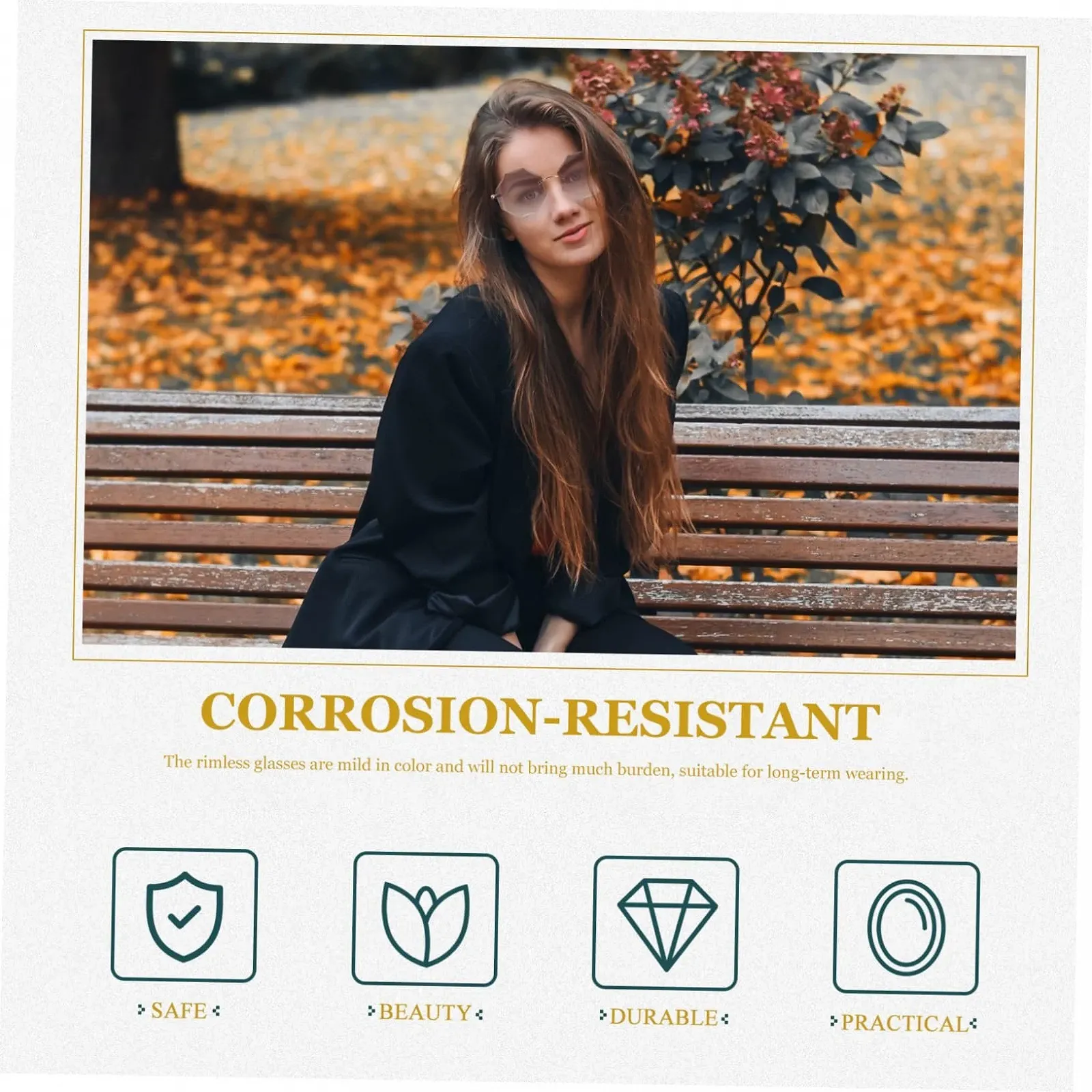 Сонцезахисні окуляри PACKOVE Без оправи Ретро-дизайн 90-х 4 шт., фото №2