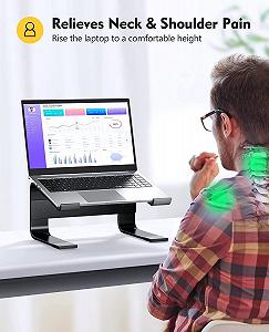 Подставка для ноутбука Soqool, алюминиевая подставка с вентиляцией, эргономичный держатель для ноутбука, совместимый с MacBook Air/Pro, Lenovo, Huawei, Acer, Dell, HP (10-17 дюймов) synthetic.ua - Фото 1