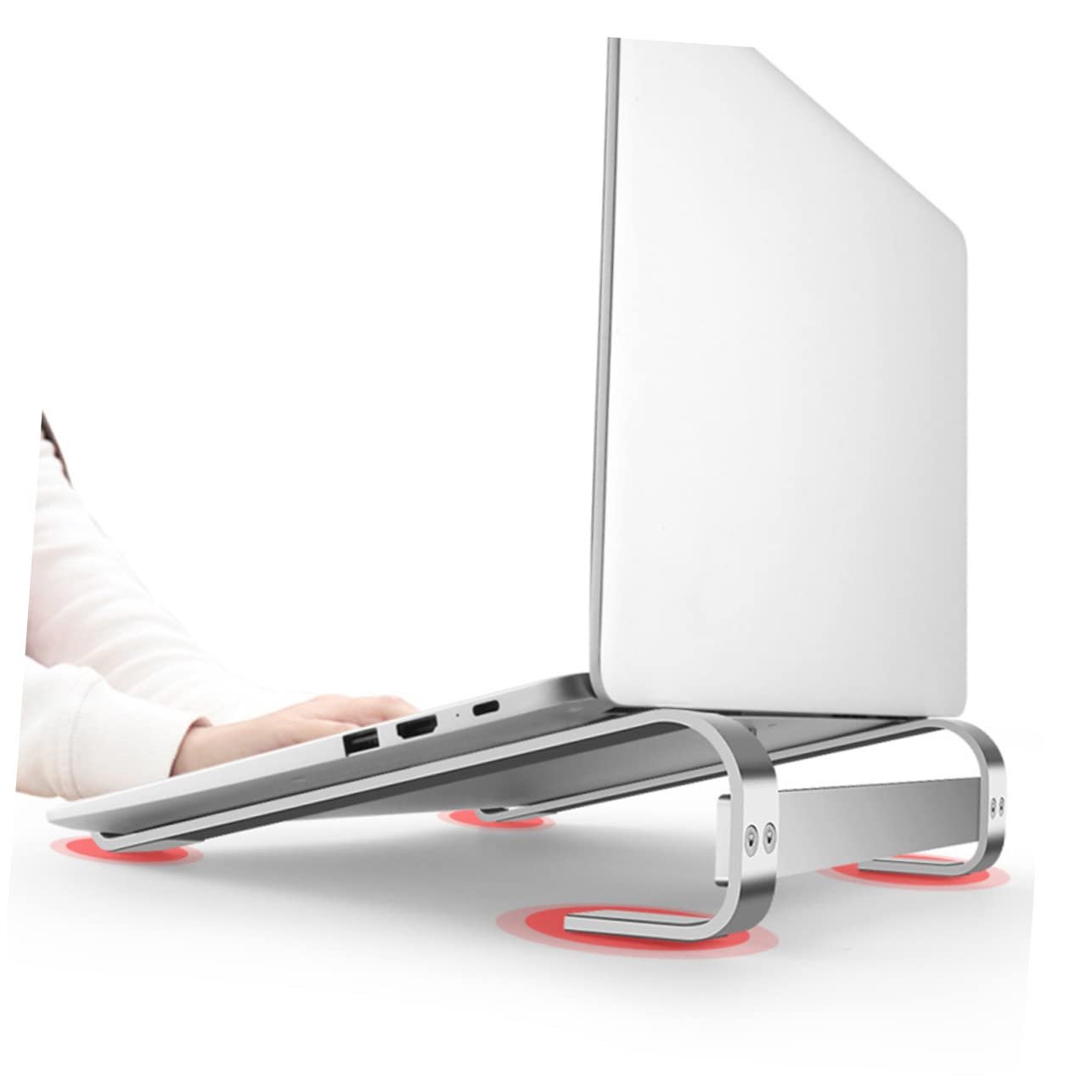 Подставка для ноутбука из алюминиевого сплава Нескользящая стабильная Многоточечная поддержка Улучшает осанку, фото №9 Подставка для ноутбука из алюминиевого сплава Нескользящая стабильная Многоточечная поддержка Улучшает осанку, фото №9