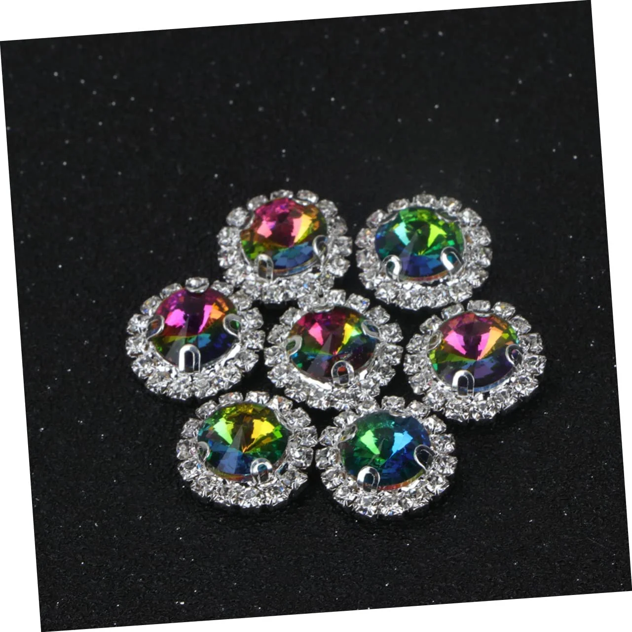 Стрази Плоскі Круглі Різнокольорові 20 шт для рукоділля, кристали для весілля, дівич-вечора, прикраси столу та виготовлення ювелірних виробів, фото №6