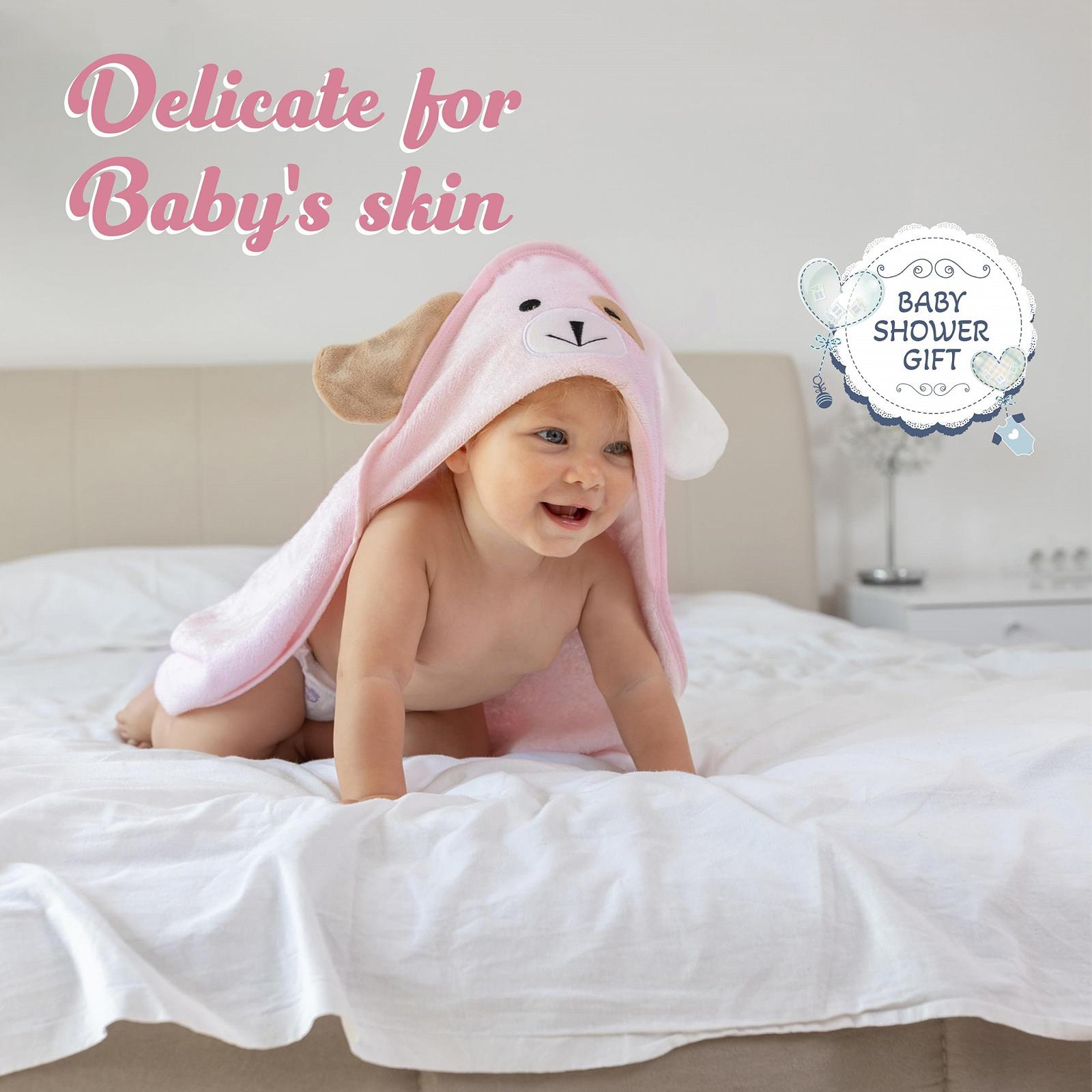 Рушник с капюшоном Premium Baby, 100% органический бамбук, 89 x 89 см, розовый, фото №3