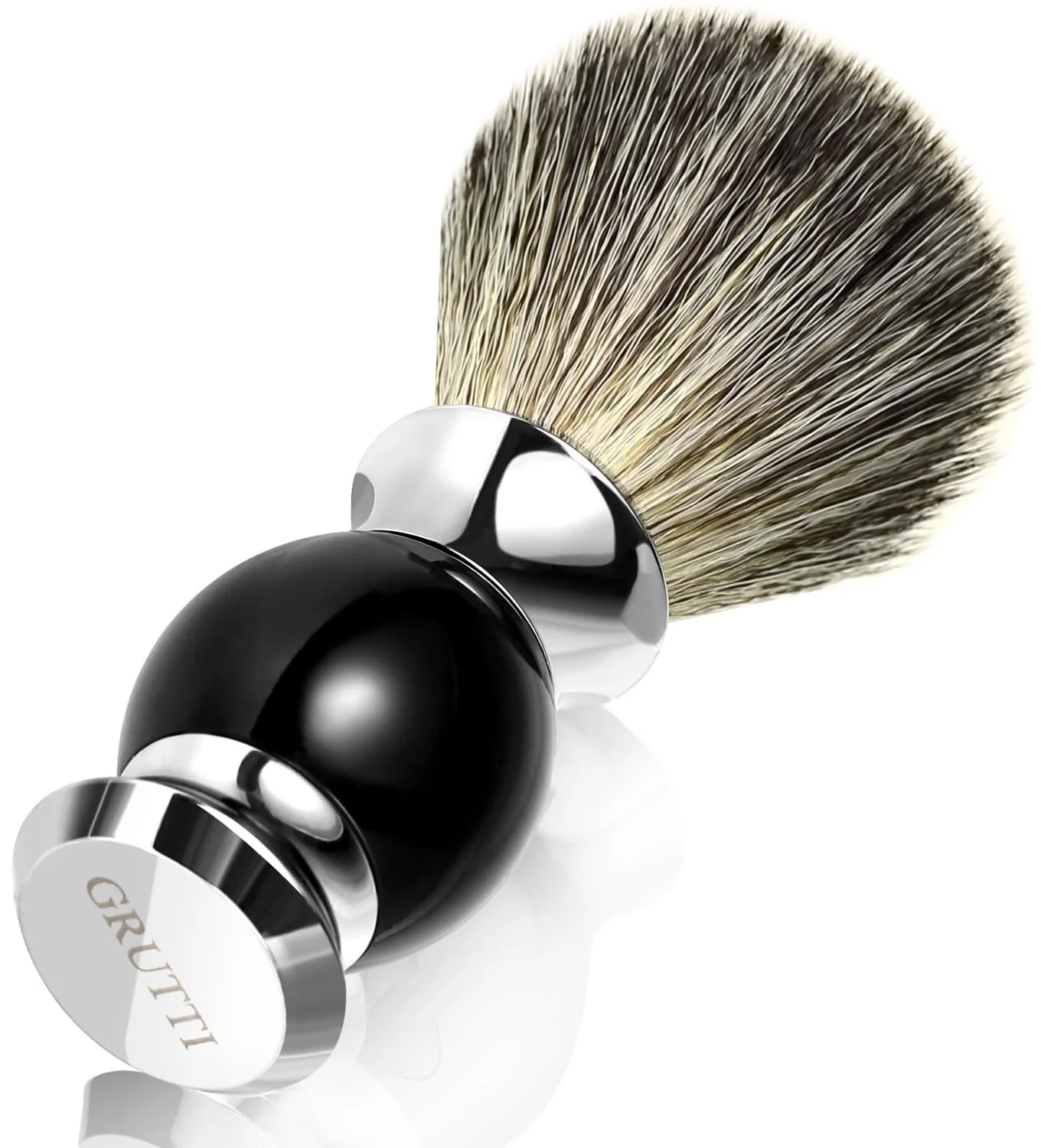 Набор для бритья Deluxe Chrome Подставка, чаша и помазок Black/Chrome, фото №1