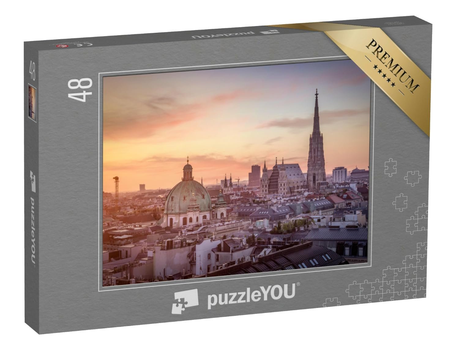 Пазл puzzleYOU Puzzle Collection Vienna "Вена: скайлайн с собором Святого Стефана, Австрия" 48 элементов, фото №1