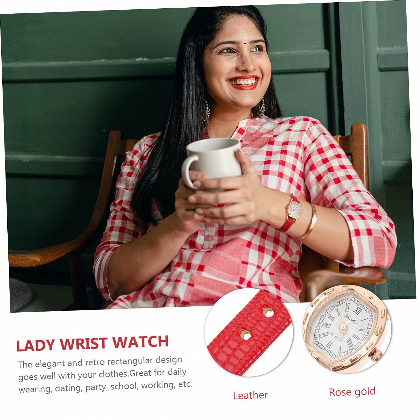 Часы прямоугольные винтажные OATIPHO Ретро браслет для девушек, женщин, кварцевые, античные, с римскими цифрами, белая кожа, фото №7 Часы прямоугольные винтажные OATIPHO Ретро браслет для девушек, женщин, кварцевые, античные, с римскими цифрами, белая кожа, фото №7