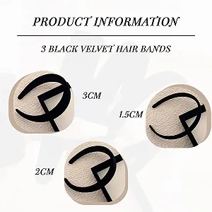 Набір жіночих обручів 3 шт, Оксамитові synthetic.ua - Фото 1