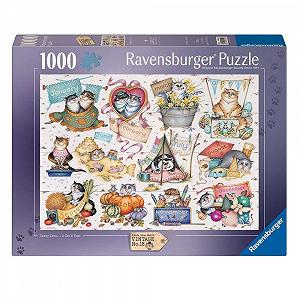 Пазл Ravensburger Crazy Cats A Cat's Year 1000 элементов 12+ - Фото 1