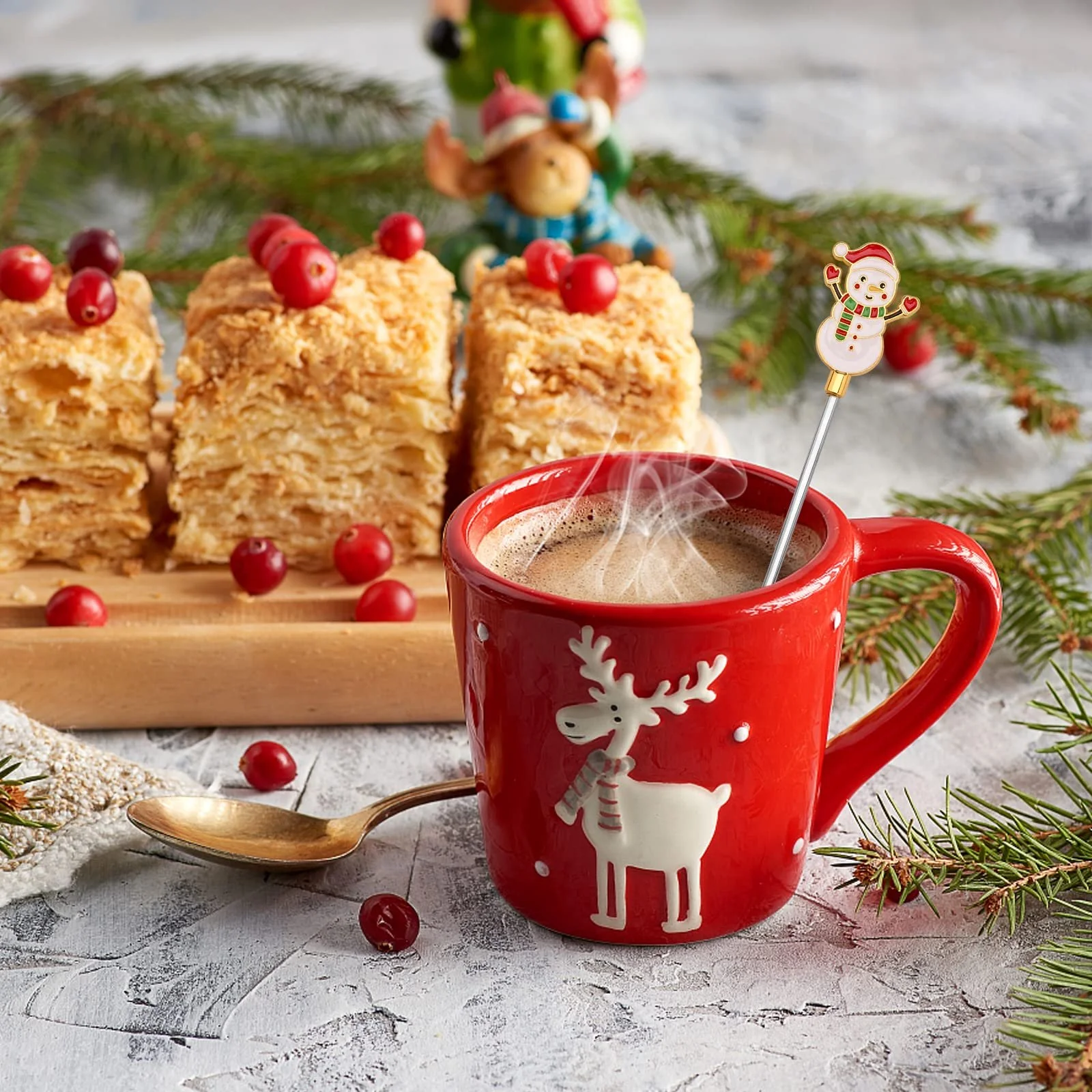 Ложки для кави Різдвяні, набір з 4, фото №5