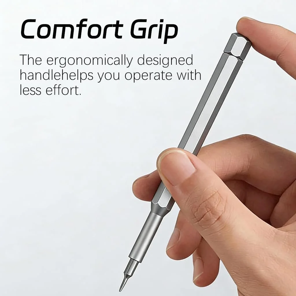 Набір прецизійних викруток Mini 25 предметів сталь S2 для електроніки, фото №7