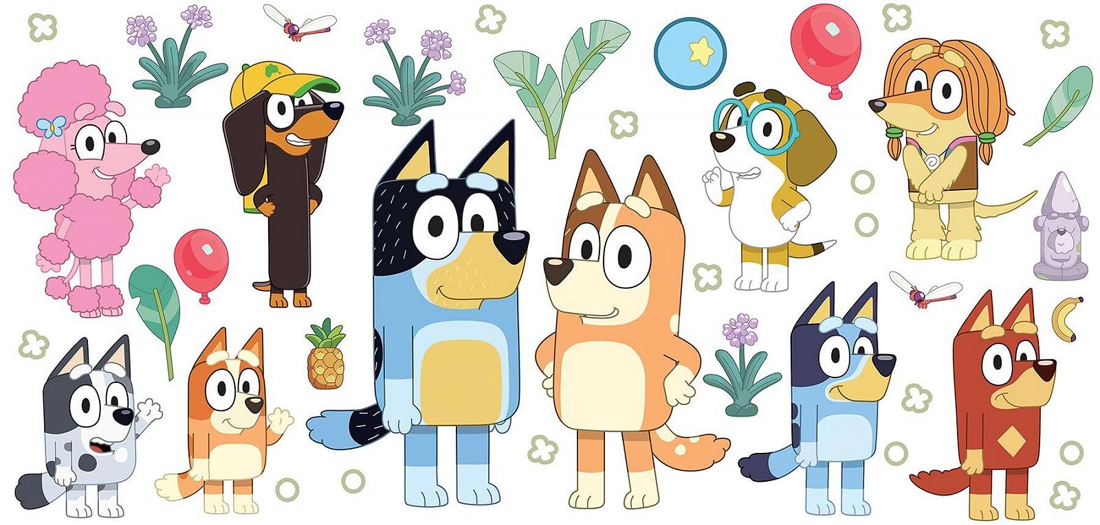 Наклейка на стену RM BBC Bluey Family & Friends Самоклейка, фото №1 Наклейка на стену RM BBC Bluey Family & Friends Самоклейка, фото №1